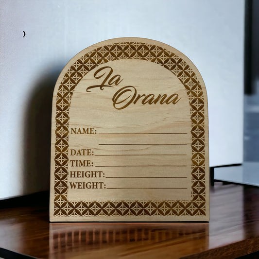 Ia Orana | Baby Announcement Plaque