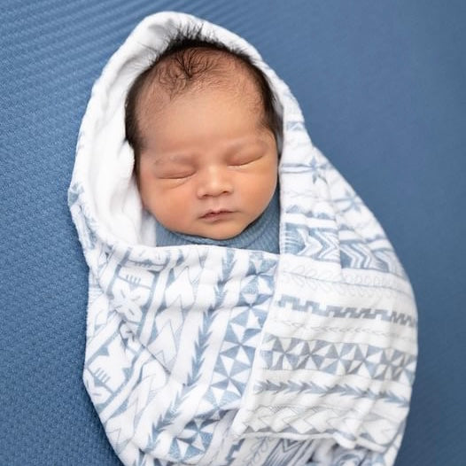 Nesia Baby Blanket (Blue/Grey)