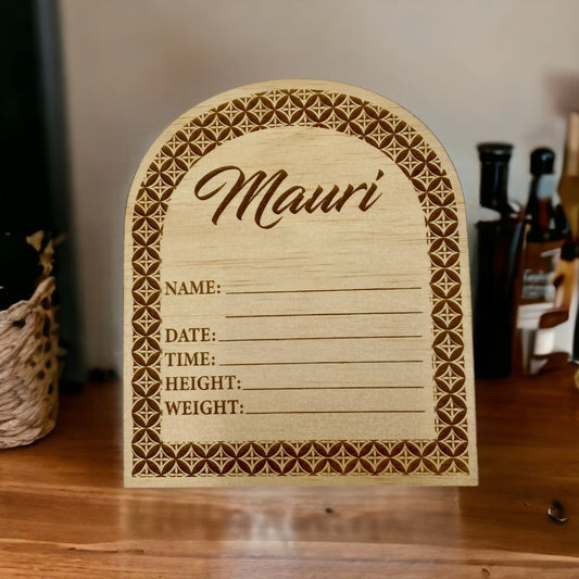 Mauri | Baby Announcement Plaque