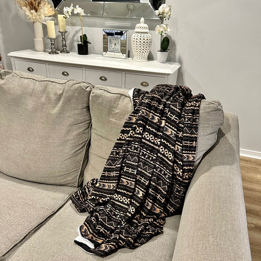 Black & Beige ADULT SIZE Blanket