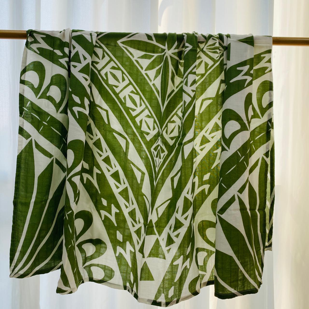 Green Cook Island Inspired Muslin Wrap