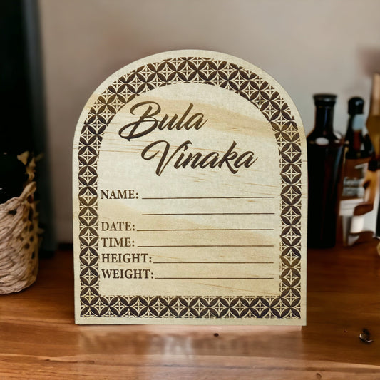 Bula Vinaka | Baby Announcement Plaque