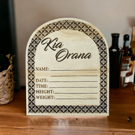 Kia Orana | Baby Announcement Plaque