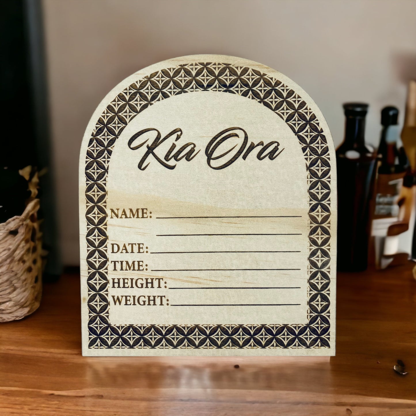 Kia Ora | Baby Announcent Plaque